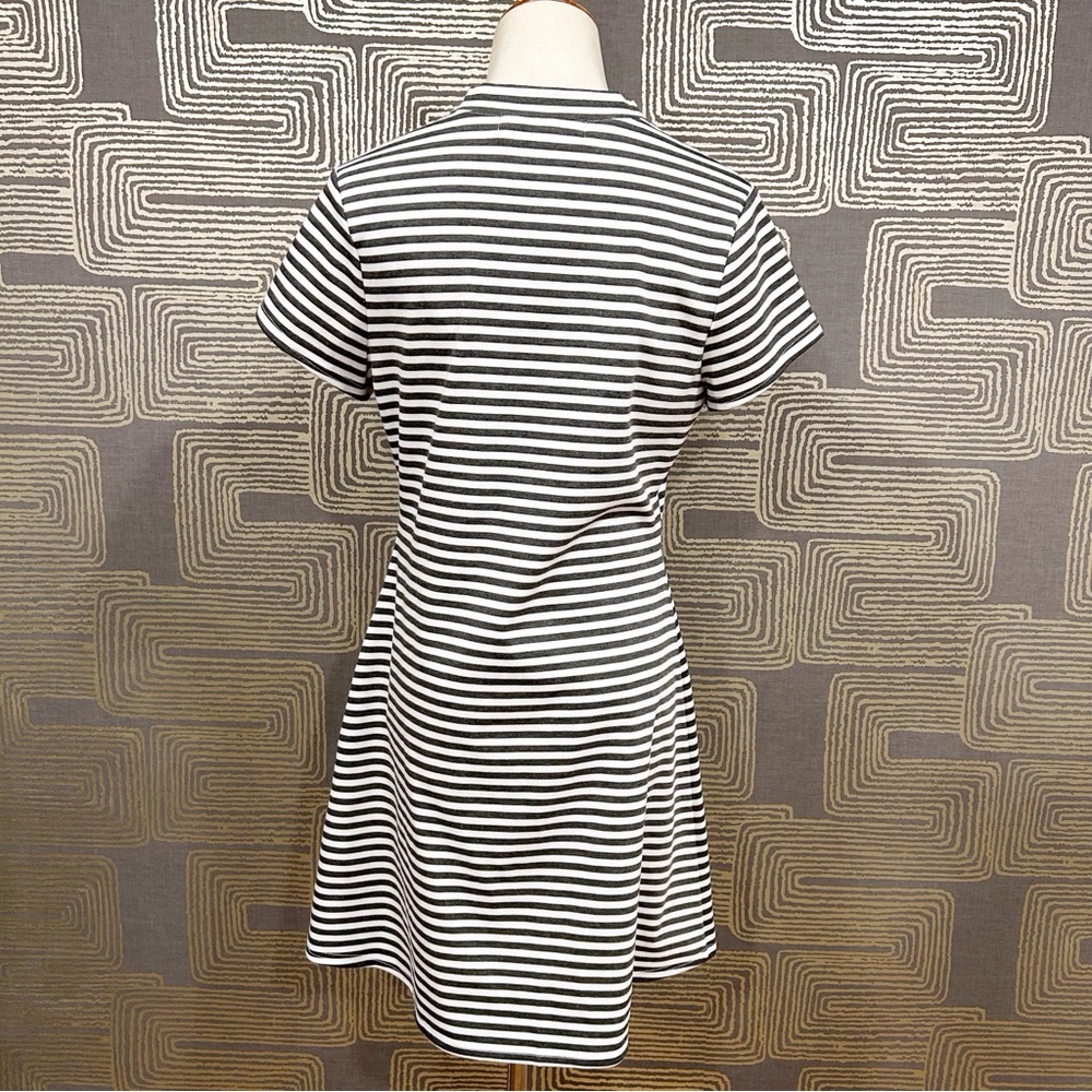 FREE PEOPLE BEACH Gray/White Striped Shift Dress - Picture 3 of 8